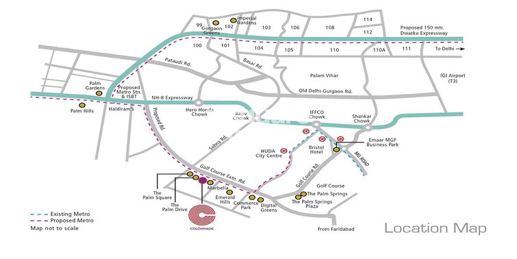 Emaar MGF Colonnade Location Image