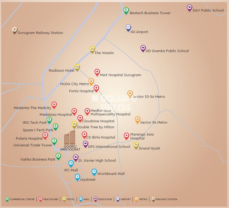 Godrej Aristocrat Location Image