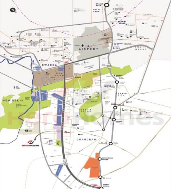 Hero Homes Gurgaon Location Image