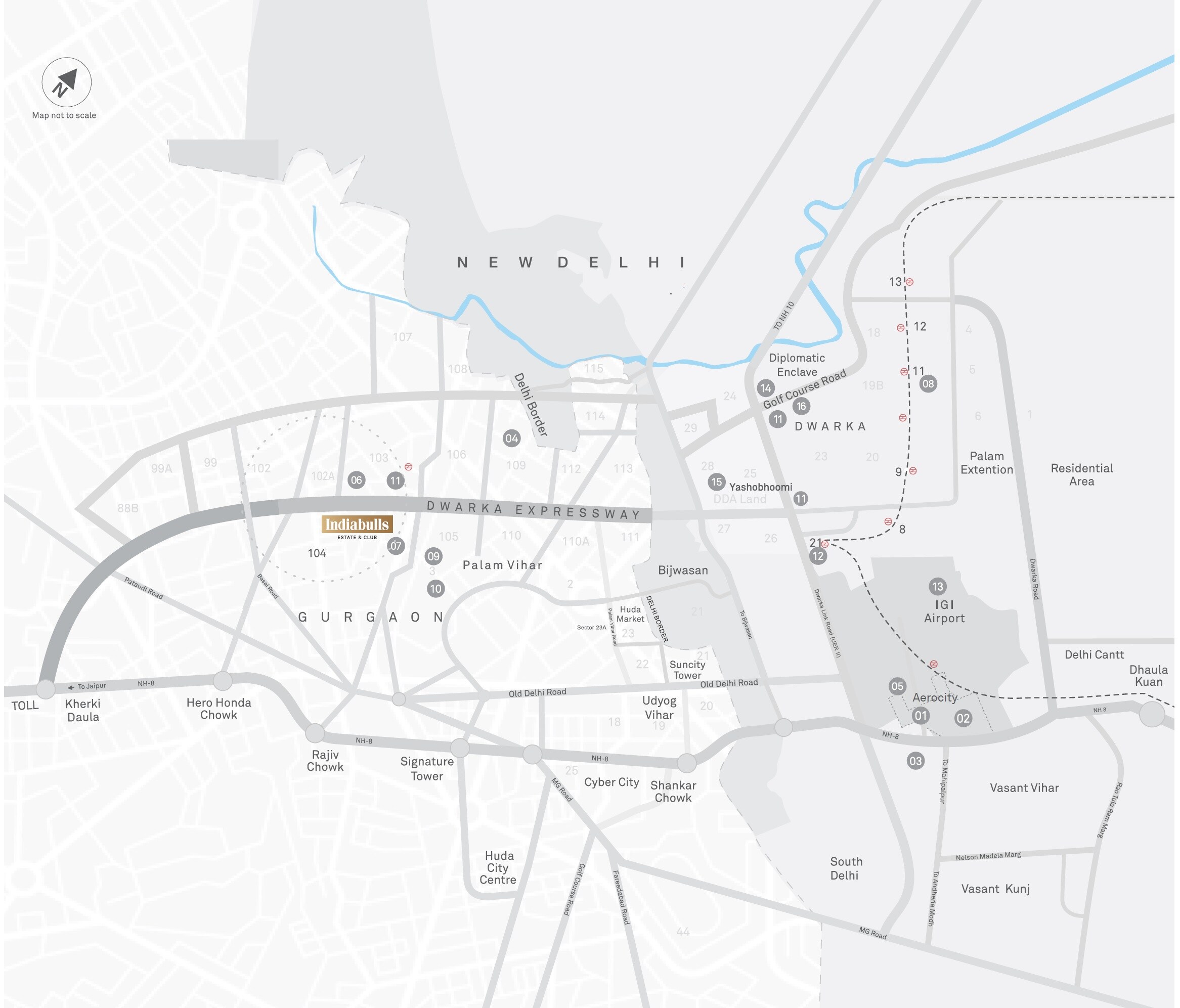 Indiabulls Estate And Club Location Image