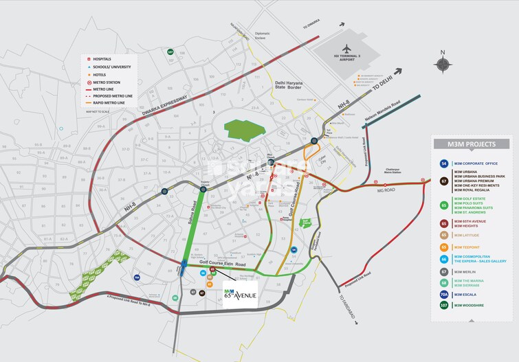 M3M 65 Avenue Location Image