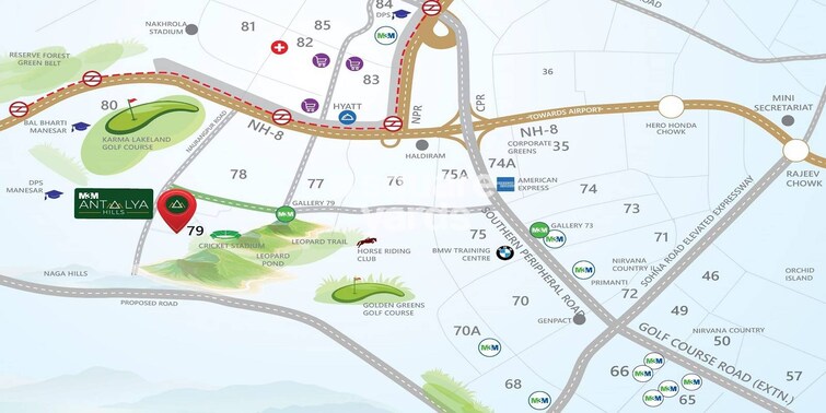 M3M Antalya Hills Location Image