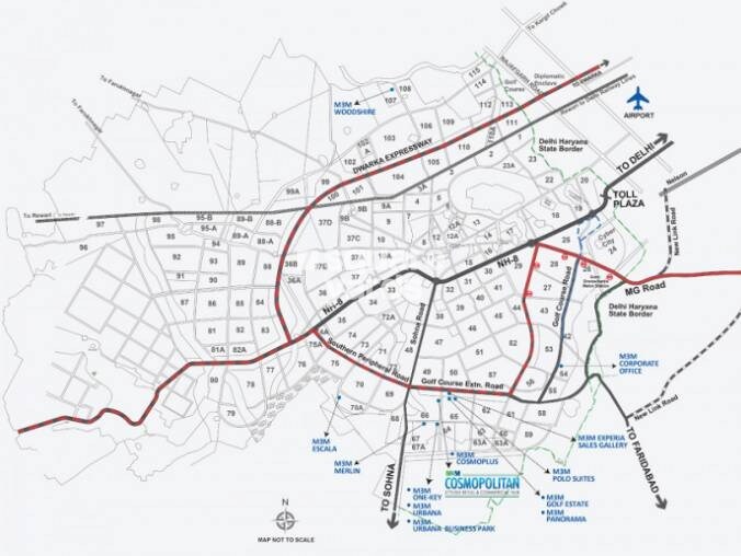 M3M Cosmopolitan Suites Location Image