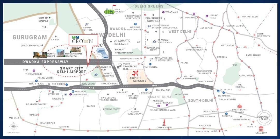 M3M Crown Location Image