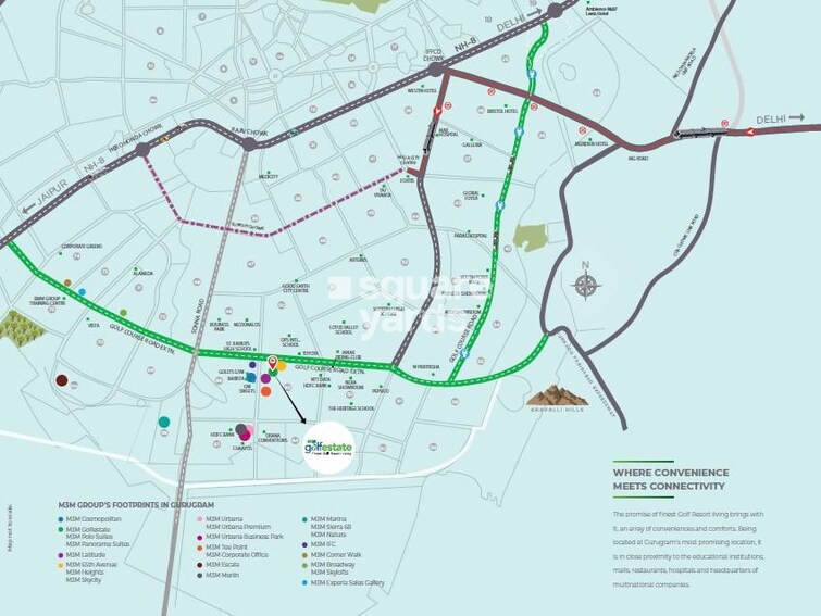 M3M Golf Estate Fairway East Location Image