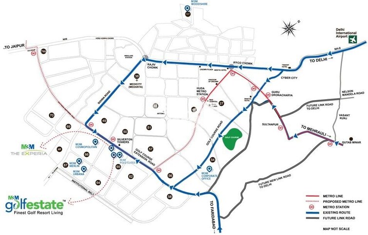 M3M Golf Estate Fairway West Location Image