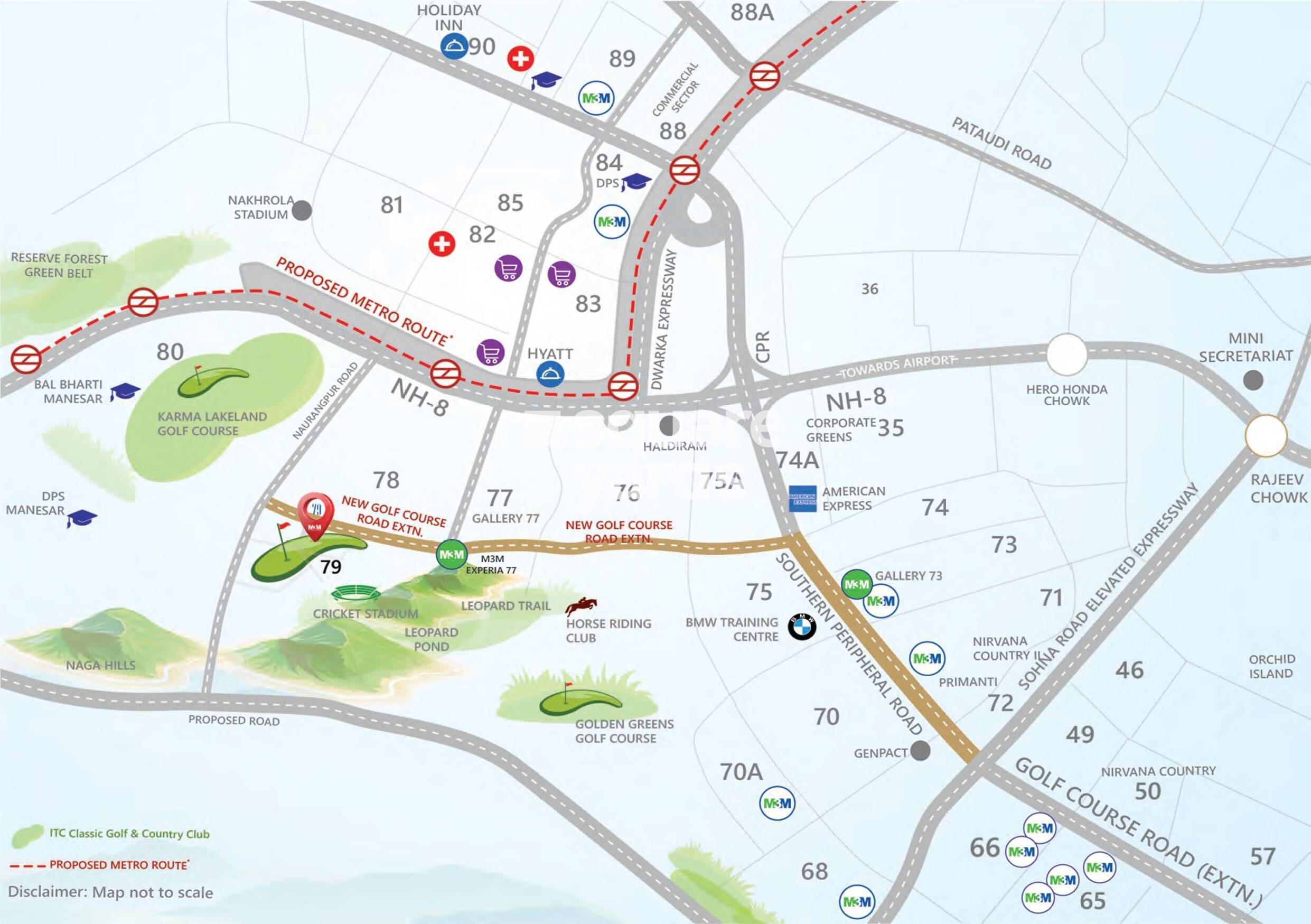 M3M Golf Hills Location Image