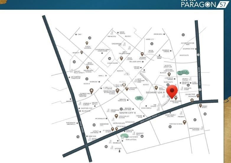 M3M Paragon 57 Location Image