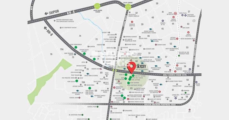 M3M Sky City Location Image