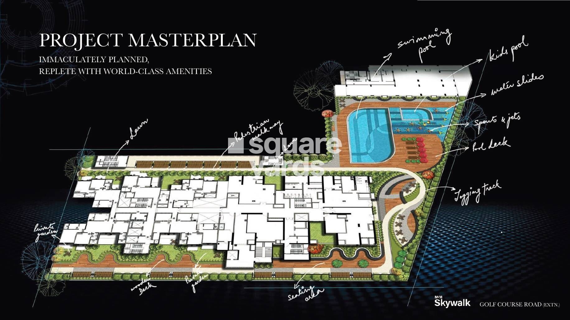 M3M-Skywalk_a drawing of a train on a wall