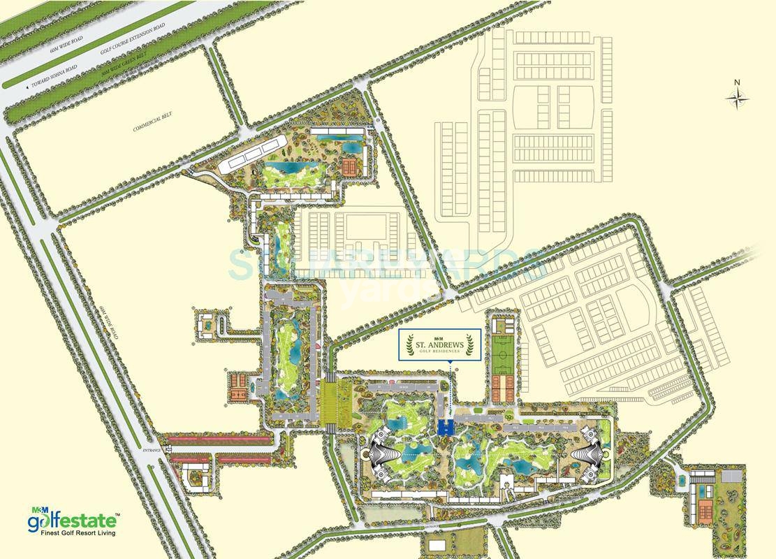 M3M ST Andrews Golf Residences Master Plan Image