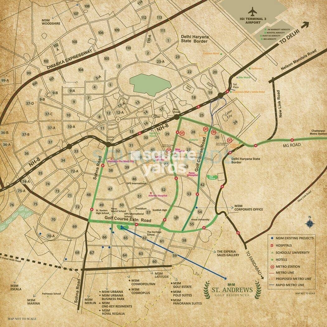 M3M ST Andrews Location Image