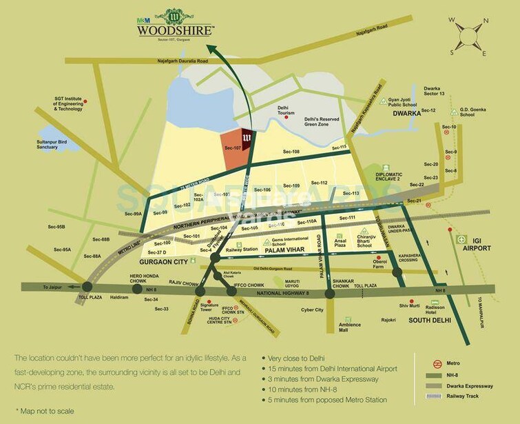 M3M Woodshire Location Image