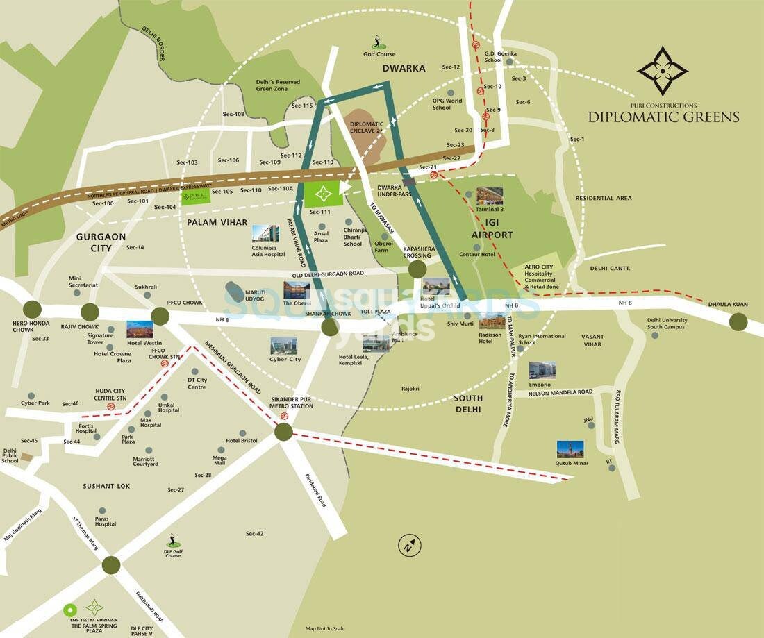 Puri Diplomatic Greens Phase I Location Image