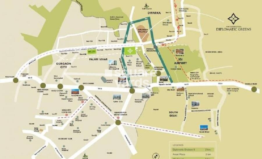 Puri Diplomatic Greens Villas Location Image