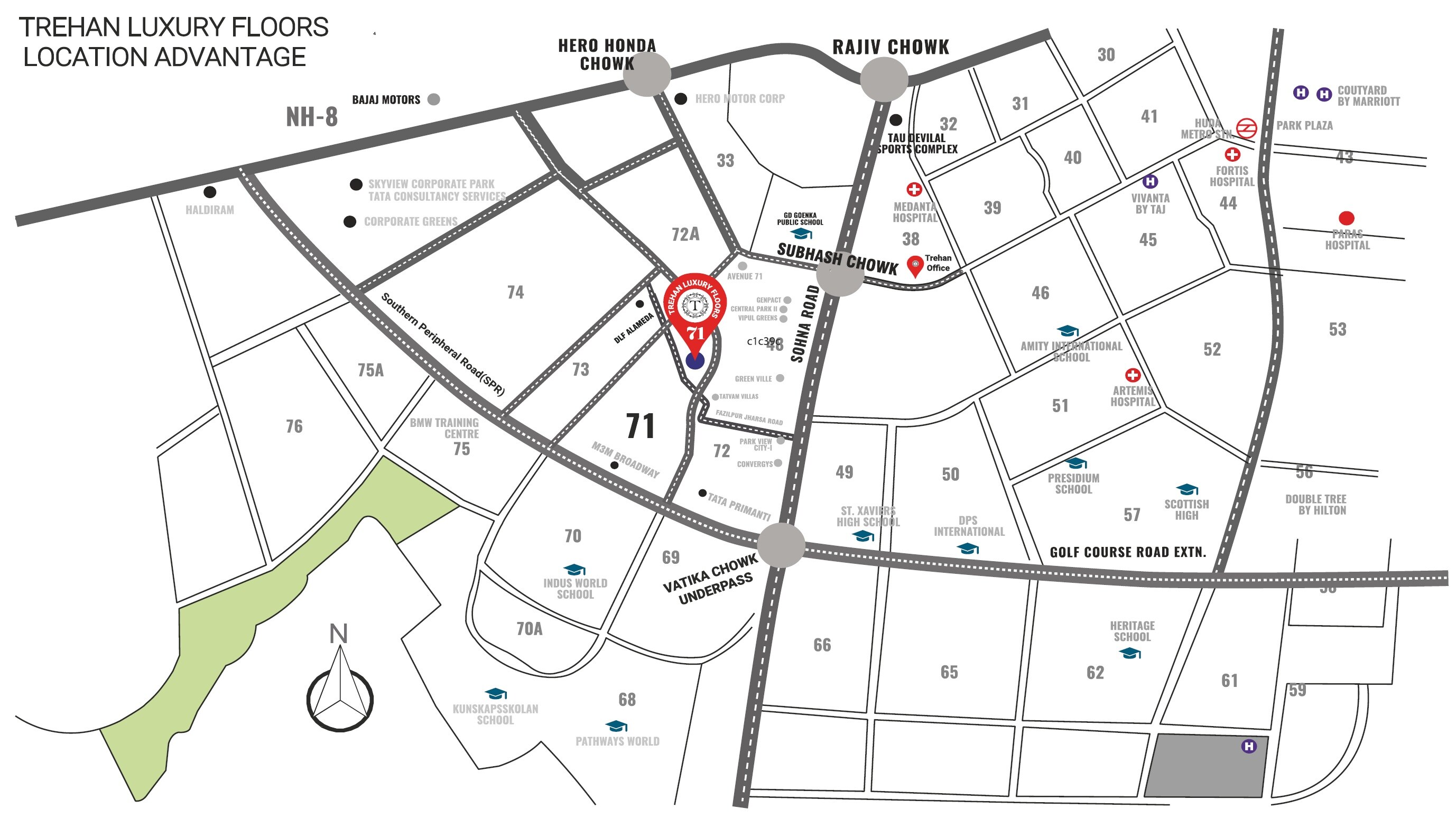 Raj One Good Earth Location Image