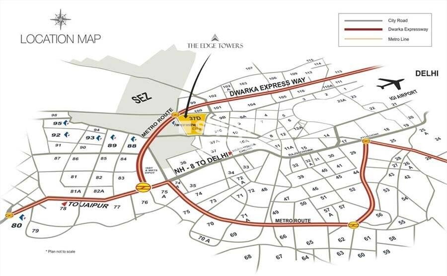 Ramprastha City The Edge Towers Location Image