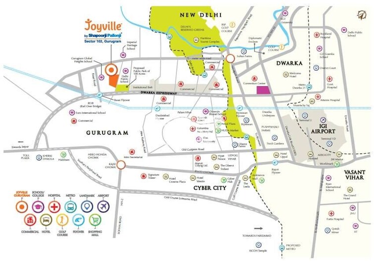 Shapoorji Pallonji Joyville Gurgaon Location Image