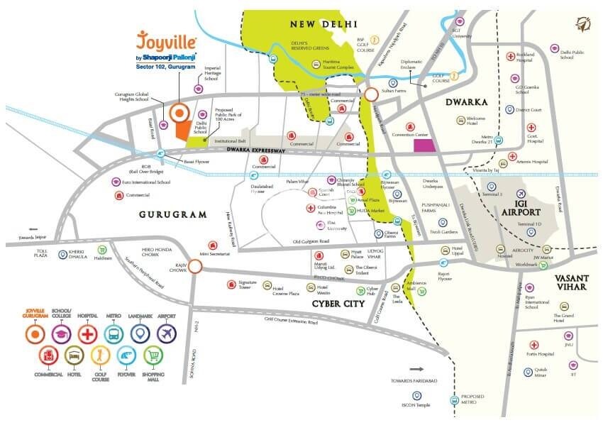 Shapoorji Pallonji Joyville Gurgaon Location Image