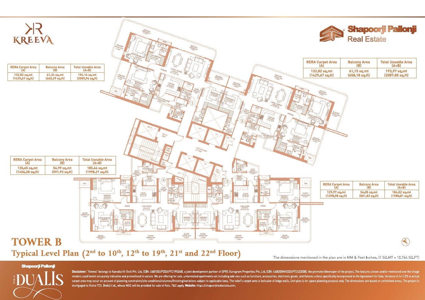 Shapoorji Pallonji The Dualis Floor Plans 3