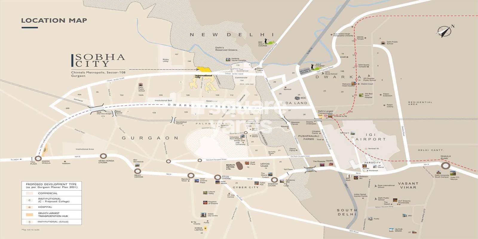 Sobha City Chintels Metropolis Location Image