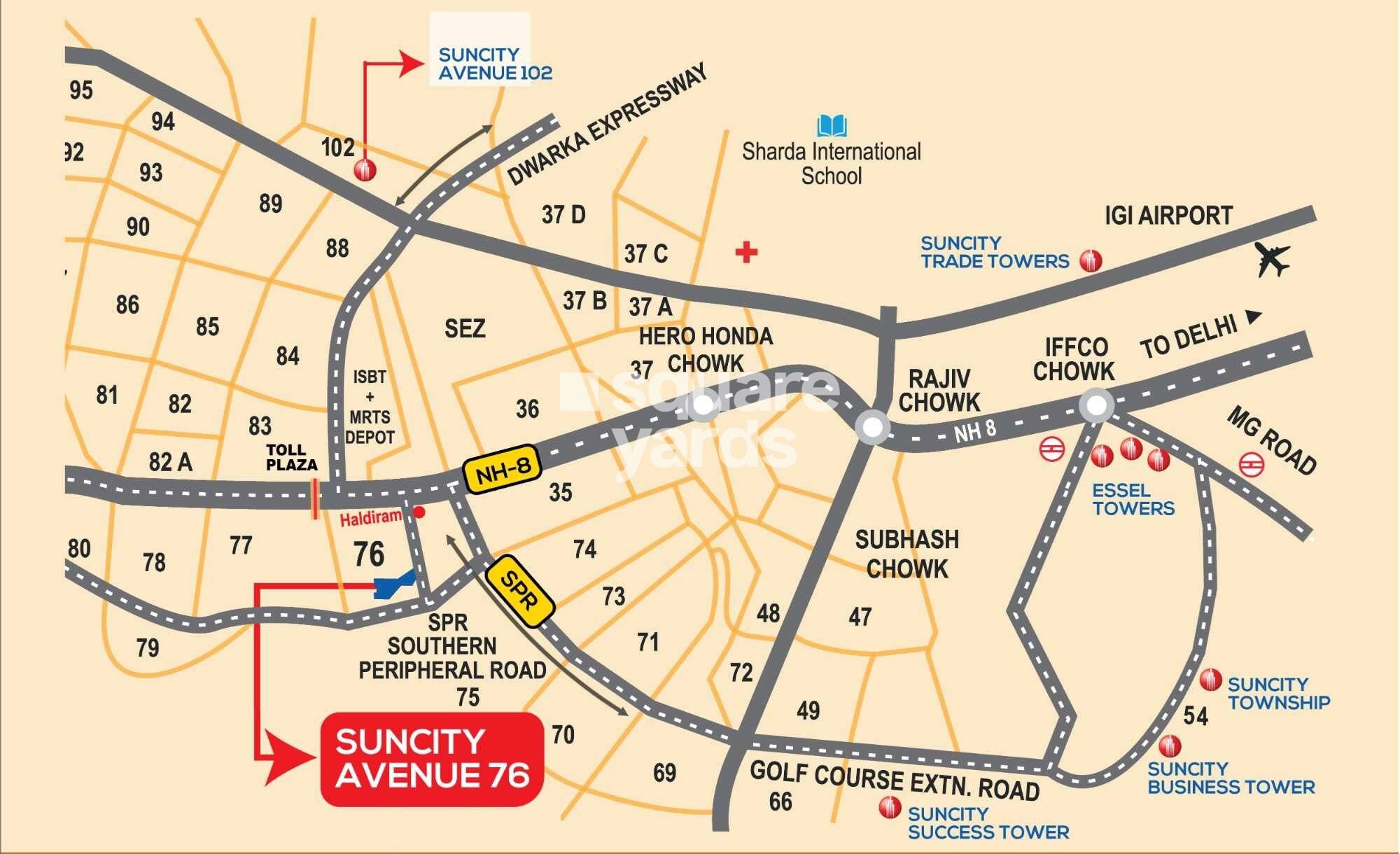 Suncity Avenue 76 Location Image