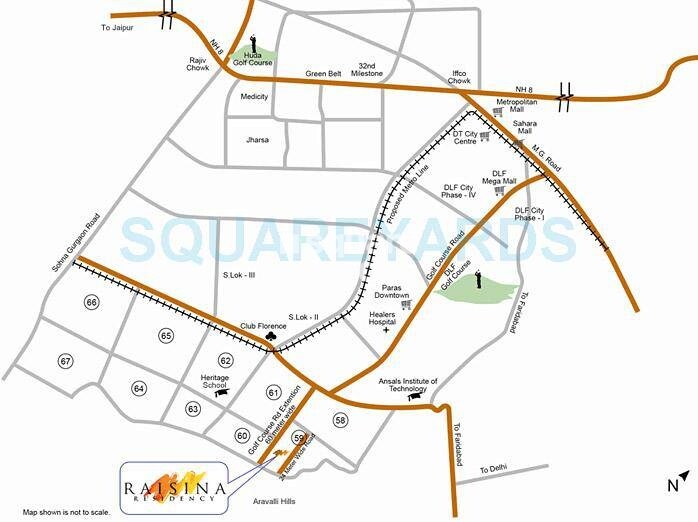 Tata Raheja Raisina Residency Location Image