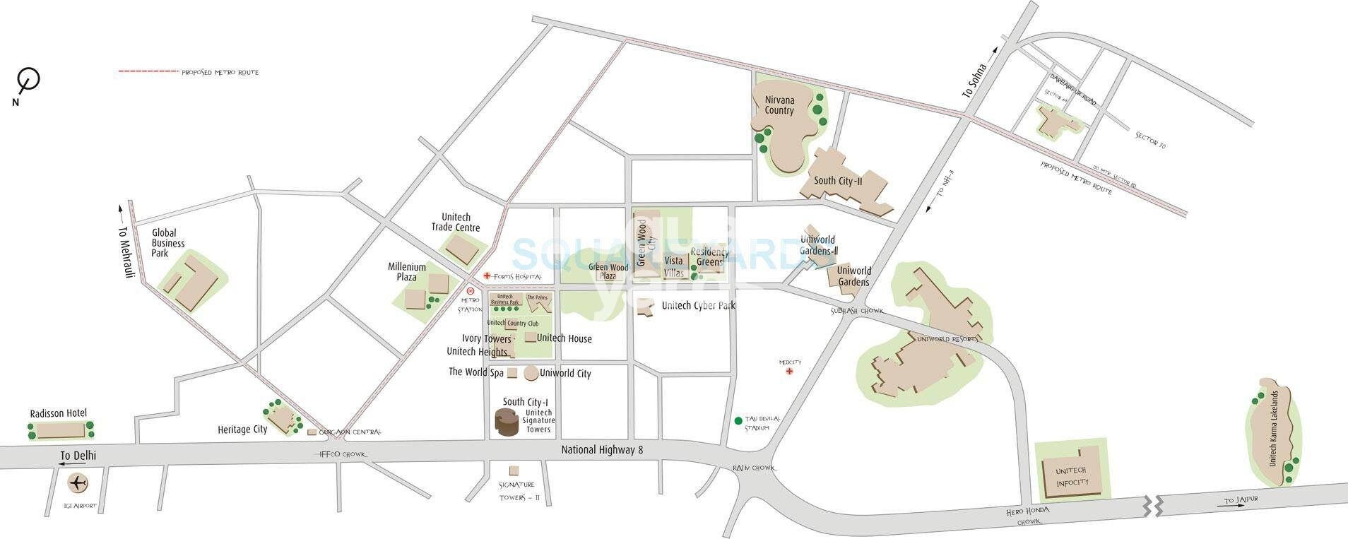 Unitech Uniworld Resorts-The Residences Location Image 1
