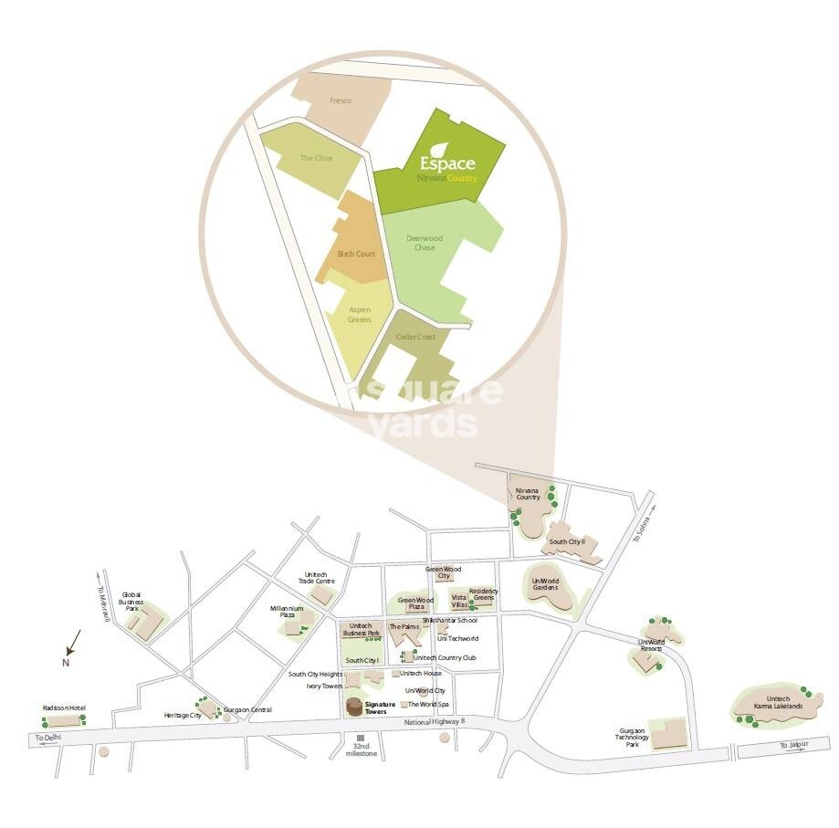 Unitech Espace Nirvana Country Location Image