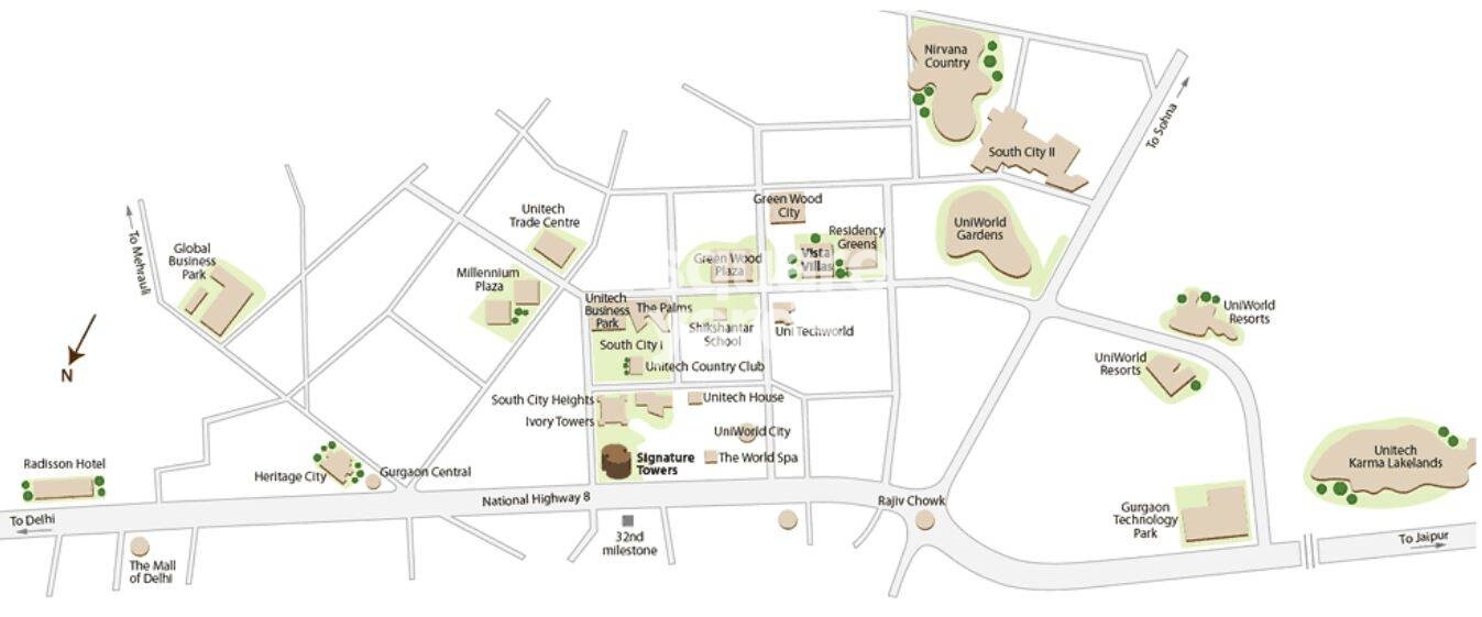 Unitech Green Wood City Plots Location Image