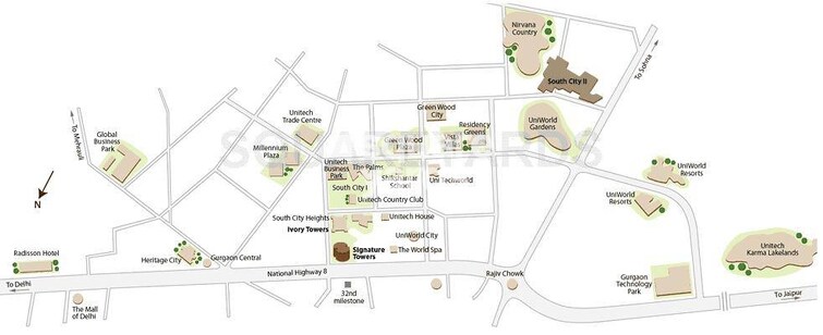 Unitech Ivory Towers Location Image