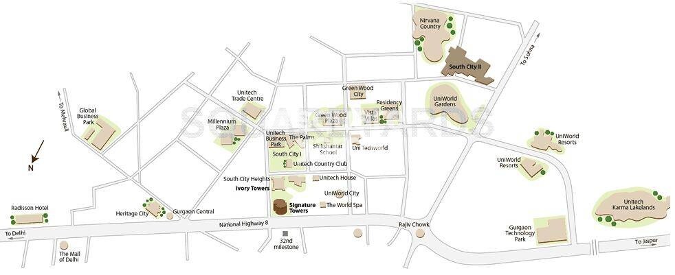 Unitech Ivory Towers Location Image