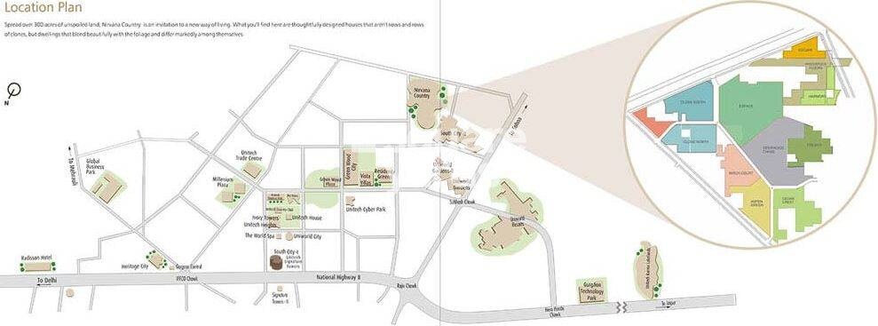 Unitech Nirvana Country Plots Location Image