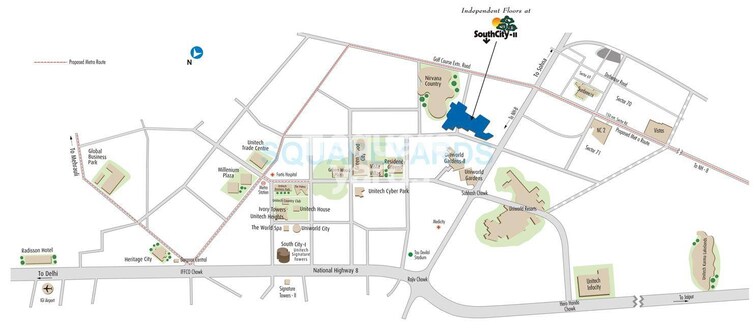 Unitech South City II Location Image