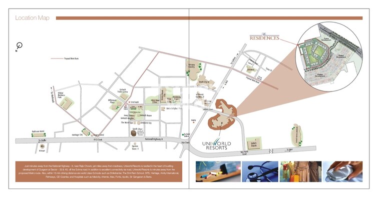 Unitech The Residences Sector 33 Location Image