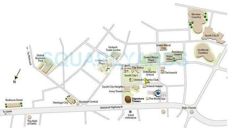 Unitech Uniworld City Location Image