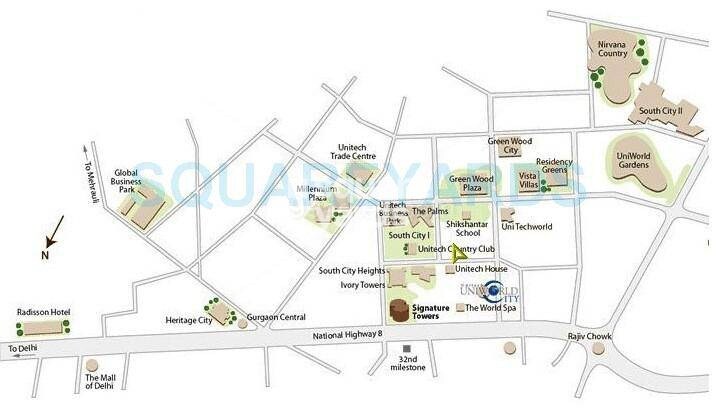 Unitech Uniworld City Location Image