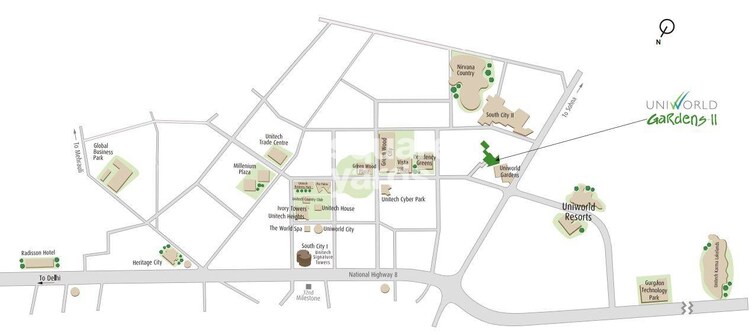 Unitech Uniworld Gardens 2 Location Image