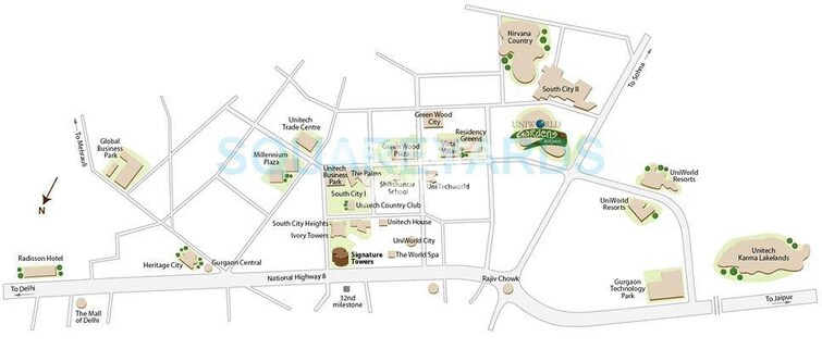 Unitech Uniworld Gardens Location Image