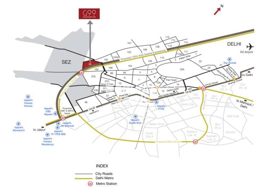 Uppal Gurgaon 99 Location Image