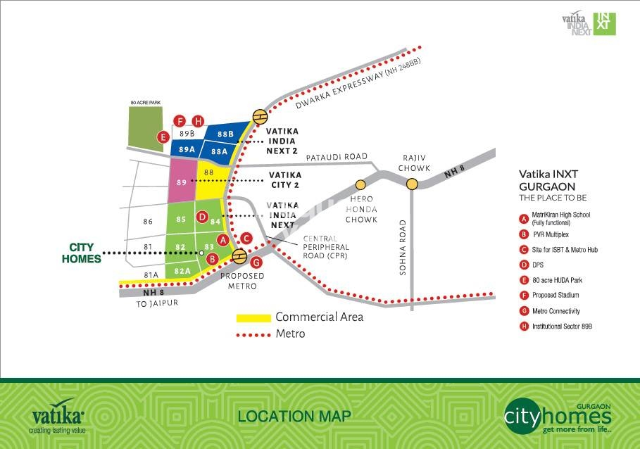 Vatika City Homes Location Image