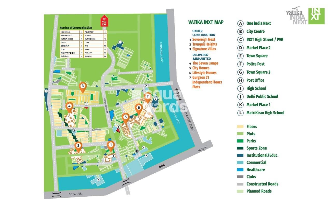 Vatika India Next Floors Master Plan Image