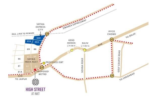 Vatika INXT High Street Location Image