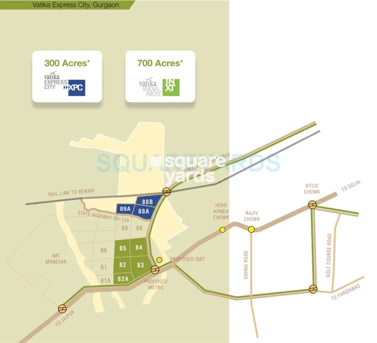 Vatika One Express City Location Image