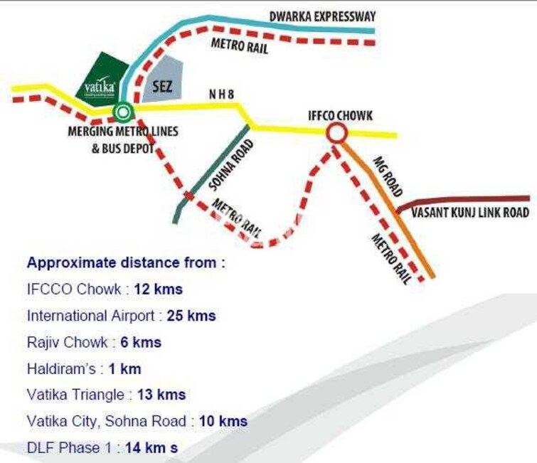 Vatika Primrose Floors Location Image