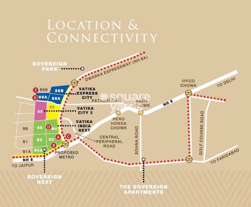 Vatika Sovereign Park Location Image