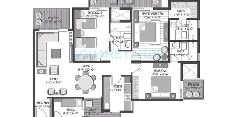 3c orris greenopolis apartment 3bhk 2036sqft 101