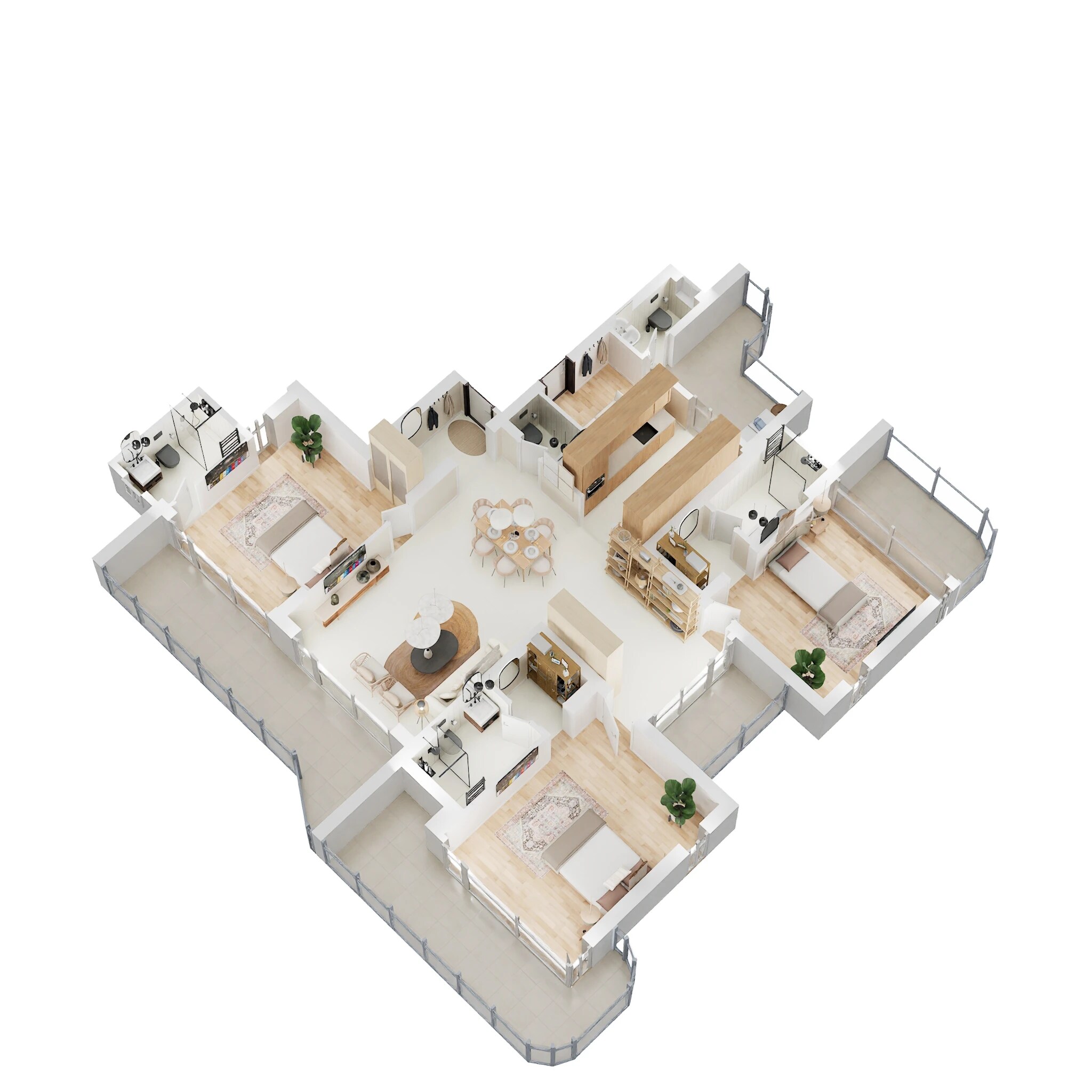 Floor plan of 3 BHK 2407 Sq. Ft. Apartment in 4S The Aurrum, Gurgaon