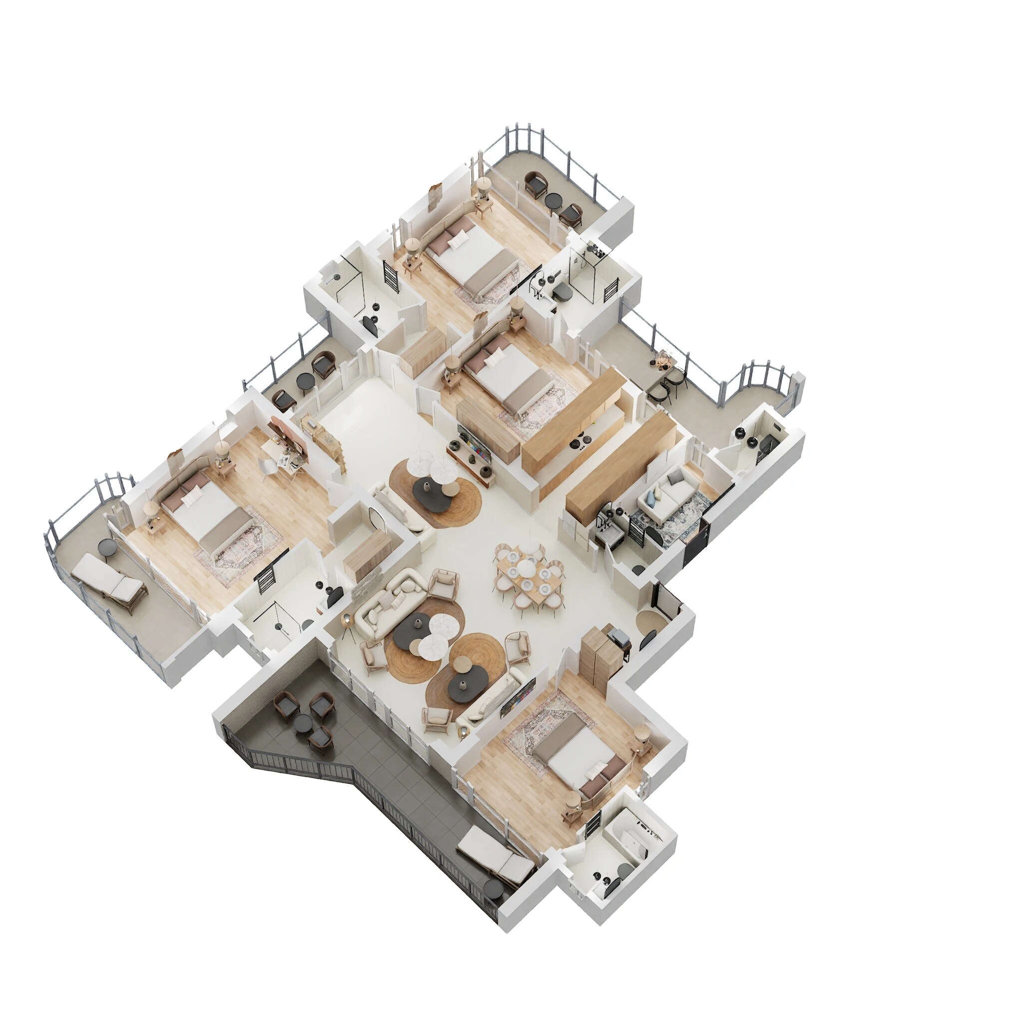 Floor plan of 4 BHK 3257 Sq. Ft. Apartment in 4S The Aurrum, Gurgaon