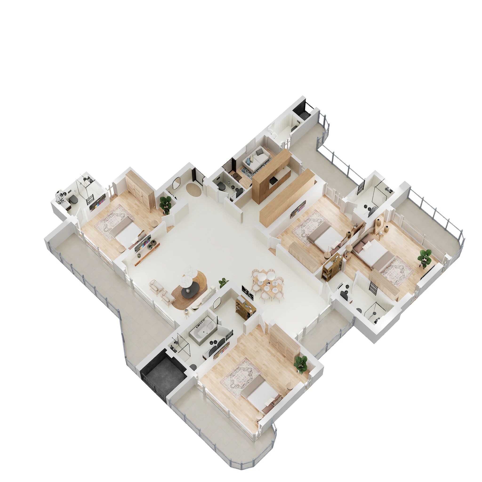 Floor plan of 4 BHK 3562 Sq. Ft. Apartment in 4S The Aurrum, Gurgaon